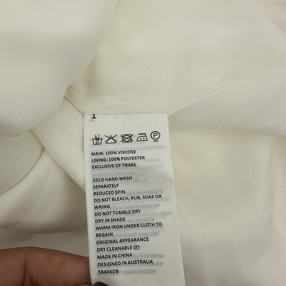 Bardot Ember Midi Dress XS Ivory Satin Slip Asym Ruffle Bridal Coquette NWT - Picture 7 of 16